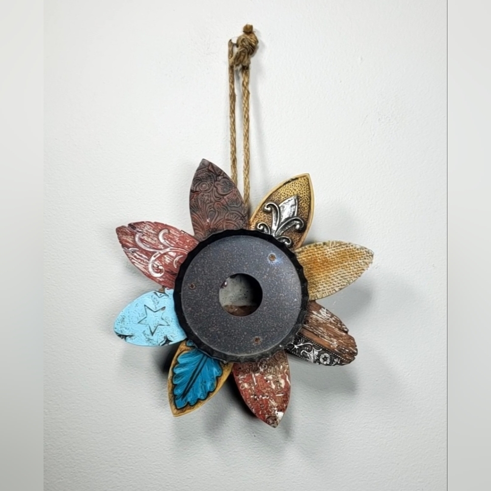 Bird Feeder Boho Floral Hanging Bird Feeder Ourdoor Patio Decor